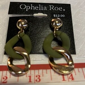 Ophelia Roe Earrings, Gold-tone & Green